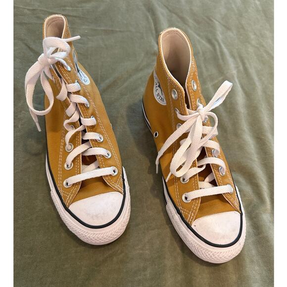 Unisex Converse Hi Top Chuck Taylor All Star Trainers "Burnt Honey" Gold - Picture 4 of 8